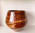 Large Decorative Pot in Warm Brown & Honey Glaze